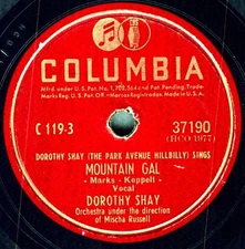 DOROTHY SHAY on 1946 Columbia 37190 - Mountain Gal / Efficiency