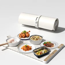 Roll-Up Food Warming Mat with 4 Temp Levels, Silicone Heat Tray, Safe & Portable