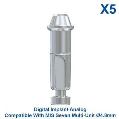 5x Digital Model Fixture Analog CAD/CAM Compatible With MIS Multi-Unit Ø4.8mm