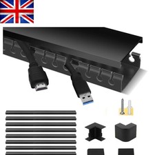 3.5m Black Cable Trunking Kit - 9 Pieces with Connectors for Neat Setup