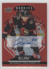 2022 Upper Deck Allure Extended Rookies Red Rainbow Jake Sanderson #153 Auto u2v