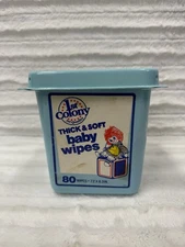 Vintage 1st Colony Diaper Wipes Container Empty Movie Prop Vintage Item (dent)