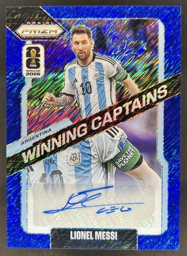 2026 Prizm World Cup Lionel Messi Winning Captains Blue Shimmer FOTL Auto #WC-LM