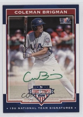 2017 Panini USA Baseball Stars & Stripes Green Ink /5 Coleman Brigman Auto 0i76
