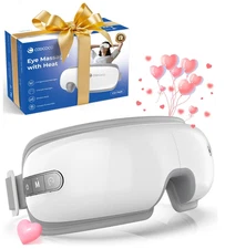 CooCoCo Heated Eye Massager with Heat and Music 5 Modes Portable Relaxation for 