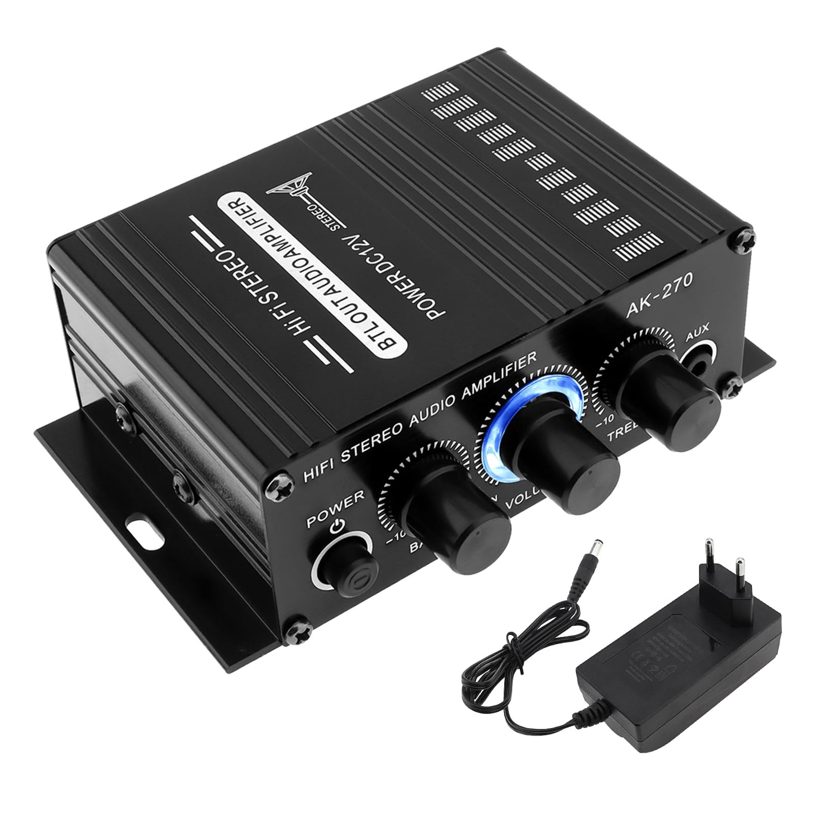 Ampli HiFi 2 canaux avec réglage des basses mini amplificateur audio 12V