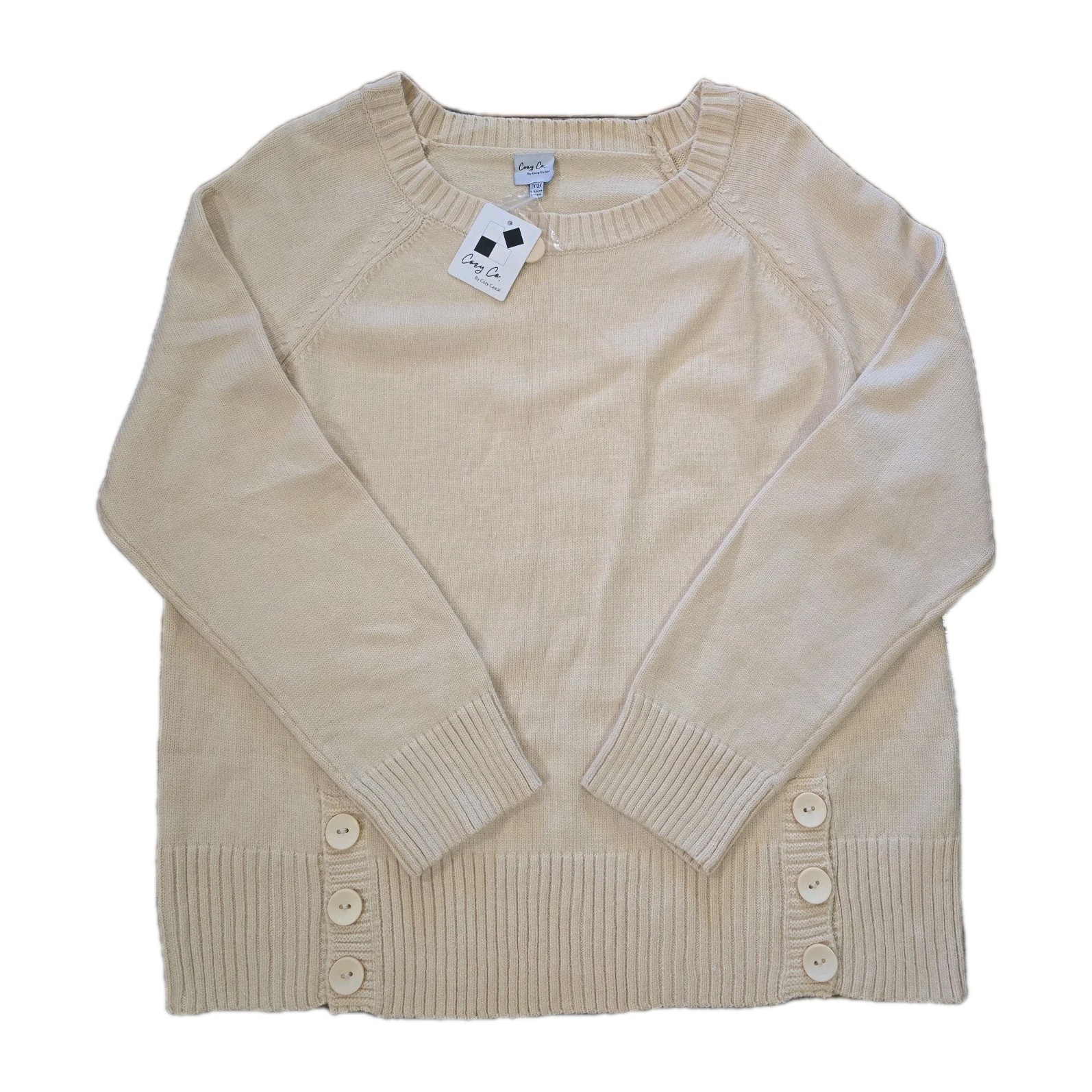 Cozy Co Casual Women's 2X/3X Sweater Ivory Casual NWT