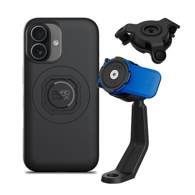 Quad Lock Motorcycle Mirror Stem Mount Kit with Vibration Dampener and iPhone MA