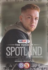Football Programme ROCHDALE v SWINDON TOWN Nov 2016