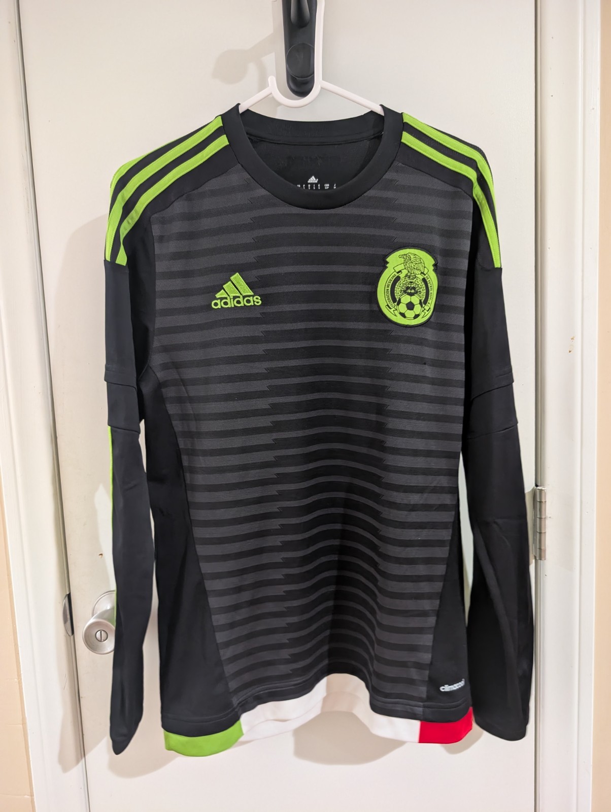 Mexico 2015 Copa America Adidas Black Long Sleeve Jersey Futbol Soccer Size S