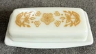Vintage 1970’s Pyrex Butterfly Gold Design Butter Dish With Lid ** EXCELLENT **