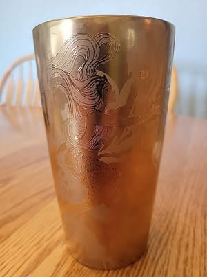 2022 STARBUCKS Spring Ceramic Gold Copper Siren Mermaid Tumbler