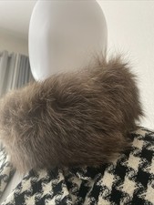 fur wrap Collar-made By Eve Reid-Dallas USA Vintage Brown With Silver Hilighs