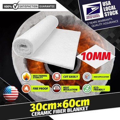 24''×12'' Universal Motorcycle Ceramic Fiber Exhaust Muffler Mat Pad 10mm Thick