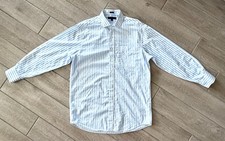 Tommy Hilfiger Reg Fit Mens Dress Shirt Blue White Stripe Long Sleeve 15.5/32-33