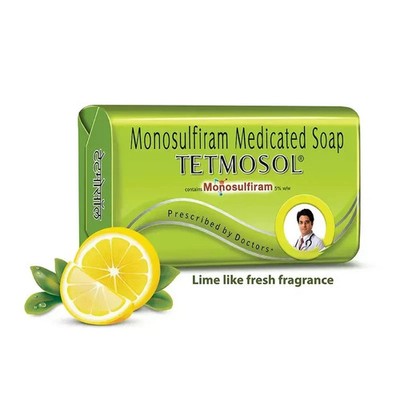 4 X Tetmosol Medicated Soap 100 gm fights skin infections, itching with lime
