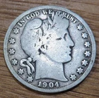 1904 S Silver Barber Half Dollar VG