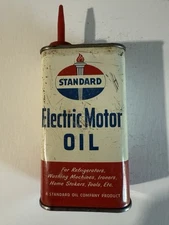 Standard Oil Company Electric Motor Oil Tin Can ~ Vintage Advertising