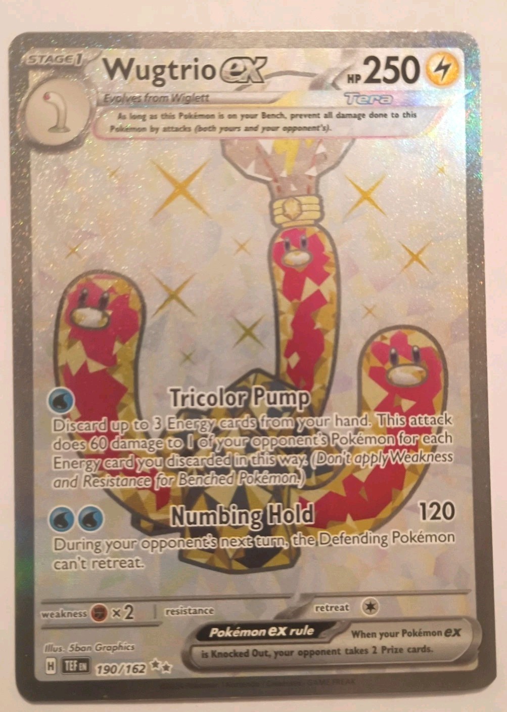 Wugtrio ex - 190/162 Full Art Ultra Rare SV05: Temporal Forces NM Pokémon