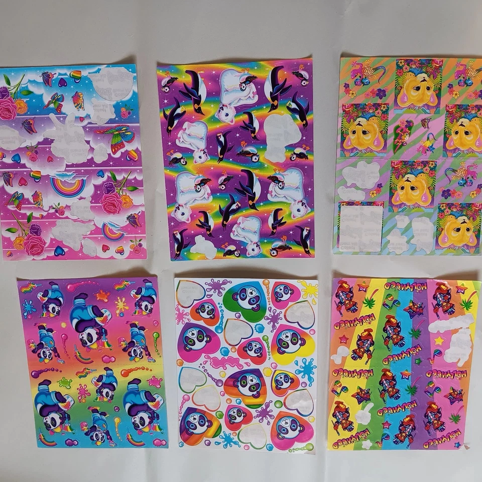 Vintage Lisa Frank Sticker Lot Dolphins Dogs Flowers Hearts Others - Image 3 of 4