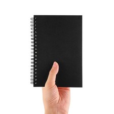 Blank Spiral Notebook Soft Cover Sketchbook for Drawing Writing Black 1 Pk