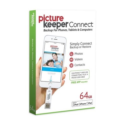 64GB Silver Wireless Flash Drive Backup for iPhone Android Mac PC Photo Storage