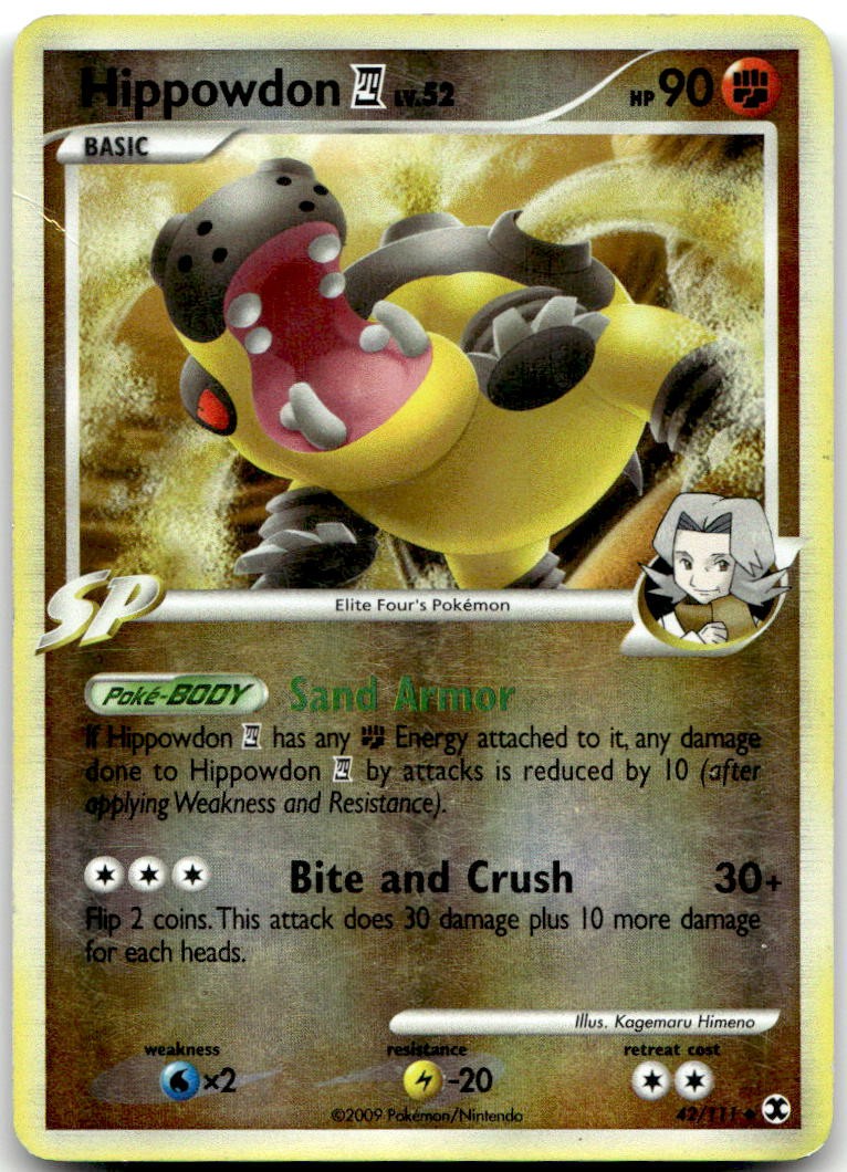 Hippowdon E4 42/111 Uncommon Rising Rivals Pokemon Reverse Holo Damaged