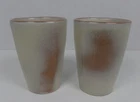Vintage Frankoma Pottery 12 oz. Plainsman Tumbler/Glasses 5L Plainsman Gold (2)