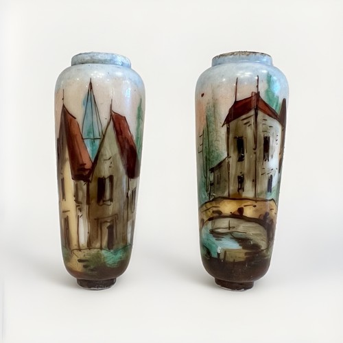 Antique Porcelain Pull Handles/Bell Pull, Hand Painted Victorian/Edwardian Era