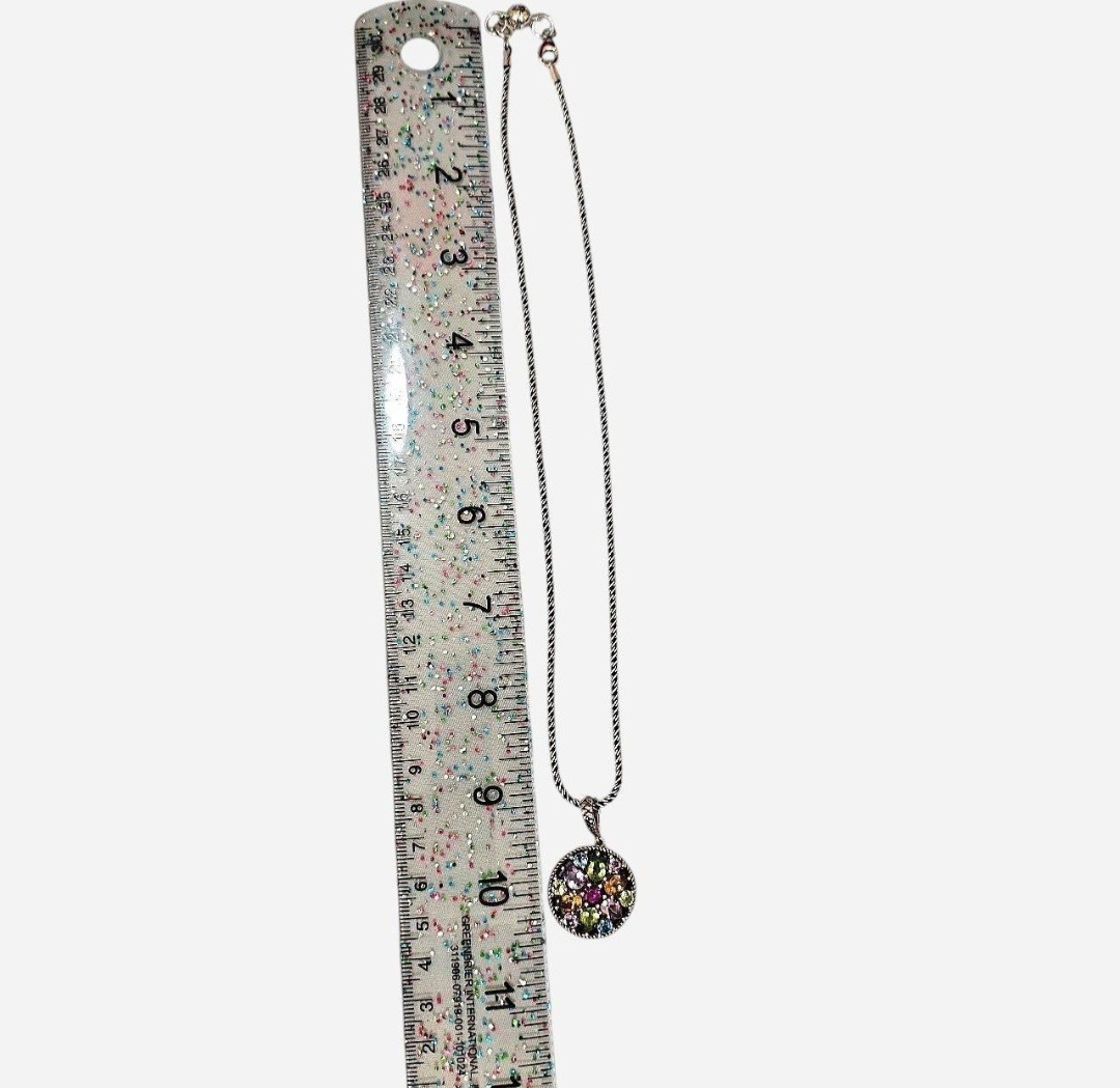 Authentic EFFY Mosaic Multi-Gemstone Pendant - St… - image 4