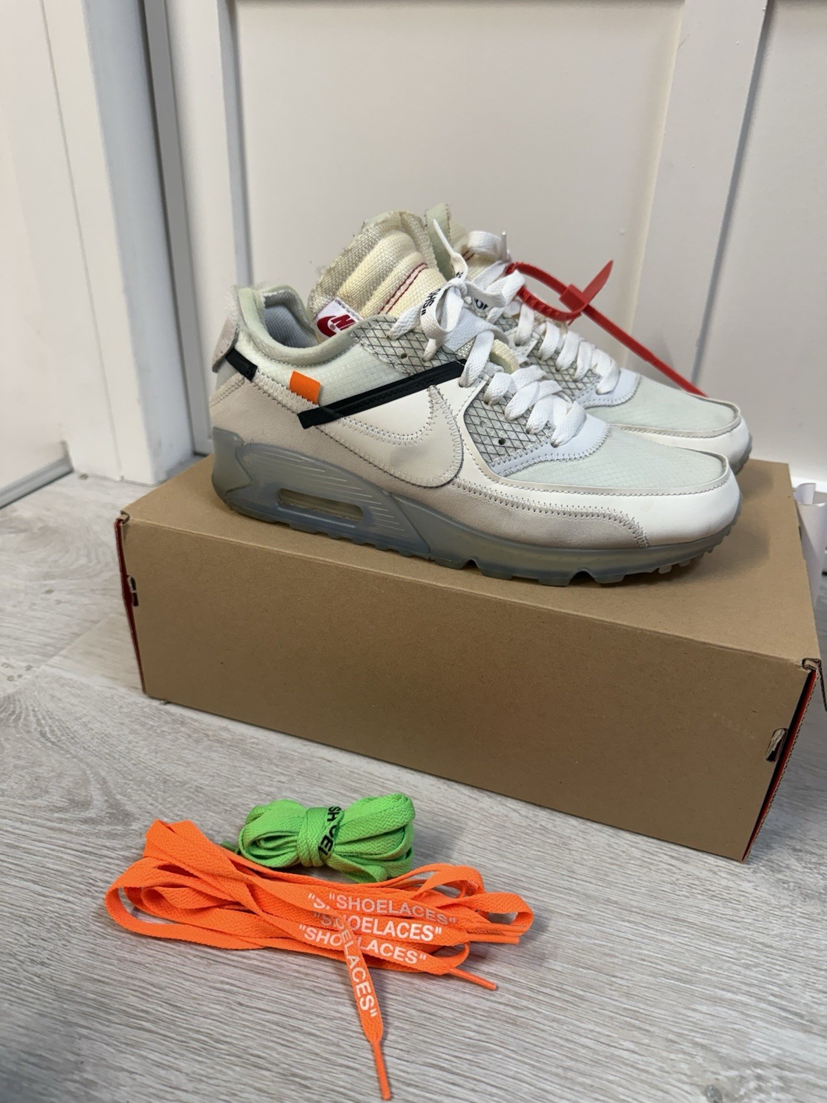 OFF WHITE X NIKE UK7 Nike X Off White OG Air Max 90 White Virgil Abloh THE TEN US 8 EU 41
