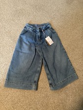 Mini Boden Girls 6Y Cropped Wide Leg Denim Pants