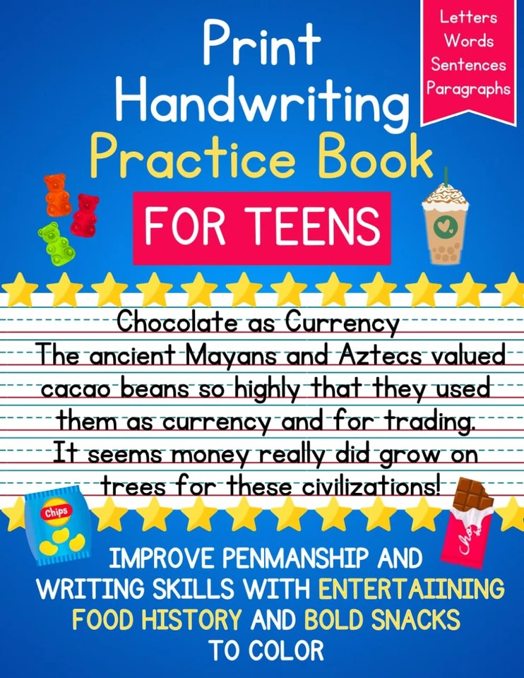 Print Handwriting Practice Book for Teens: Improve Penmanship and Writing Skills - Image 1 of 1