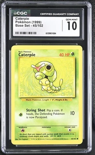 Caterpie Base Set Pokémon 45/102 Unlimited - CGC 10 GEM MINT