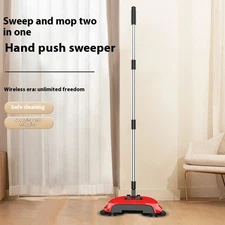 Manual Push Floor Sweeper with Horsehair Brush – For Wooden, Tile, Stone & Conc