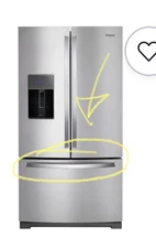 Freezer Handle ~ Part WRF757SDEM01 Whirlpool Refrigerator Stainless Steel