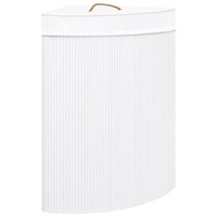 Eck WäSchekorb WäSchesammler WäSchesack WäSchebox WäSchetrenner Bambus Weiß 60 L