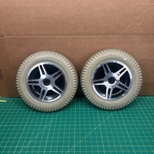 OEM Pride Jazzy 600 Power Chair Drive Wheels  Flat Free Tires Set 3.00 x 8
