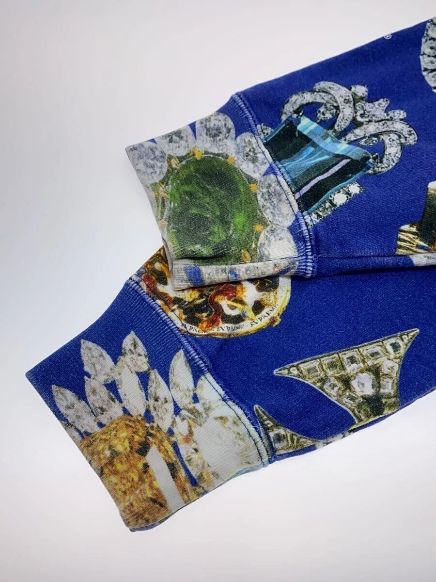 Felpa con cappuccio Supreme M Cotone BLU Modello All over Usata