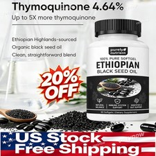Ethiopian Black Seed Oil Softgels 4.64 Thymoquinone Gluten-Free, 60 capsules