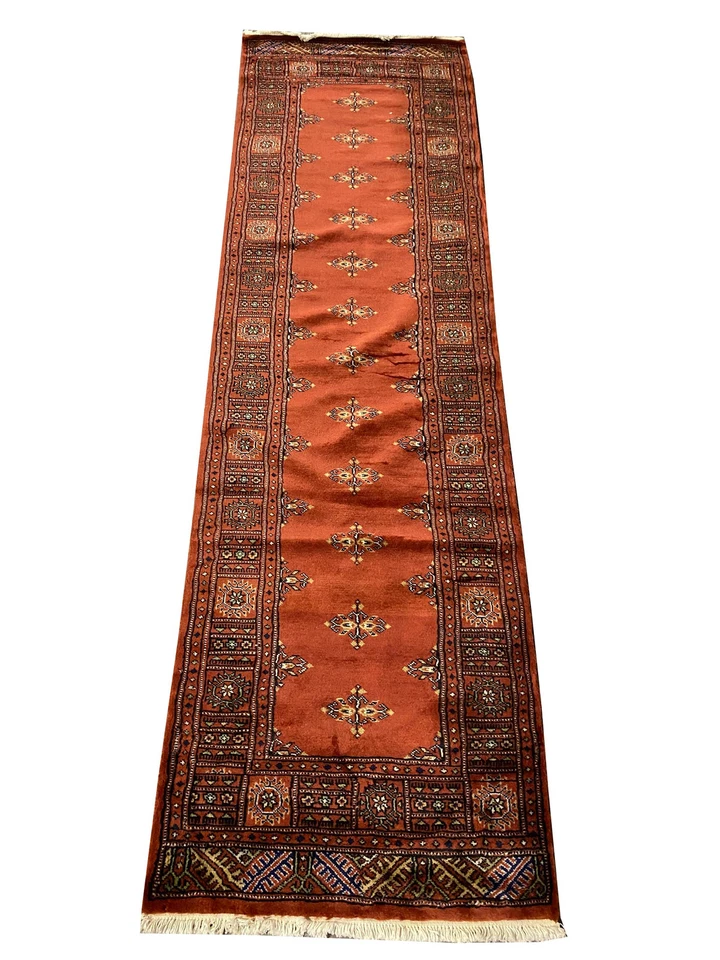 3x9 Runner Handmade Bokhara Rug #PIX-29856 - Image 2 of 4