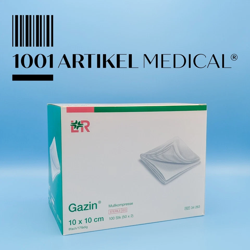 LOHMANN & RAUSCHER GMBH & CO. KG GAZIN Mullkompresse steril 34263 10x10cm steril 8 fach 100 Stück - PZN 03449060