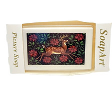 Lasting Impressions Holiday Soap Art Picture Soap DEER Floral Decorative 3.5 oz