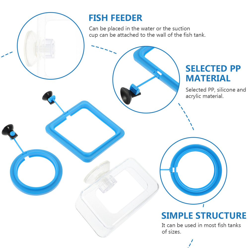 3 Pcs Fish Food Feeding Circle Silica Gel Floating Feeder Ring Aquarium