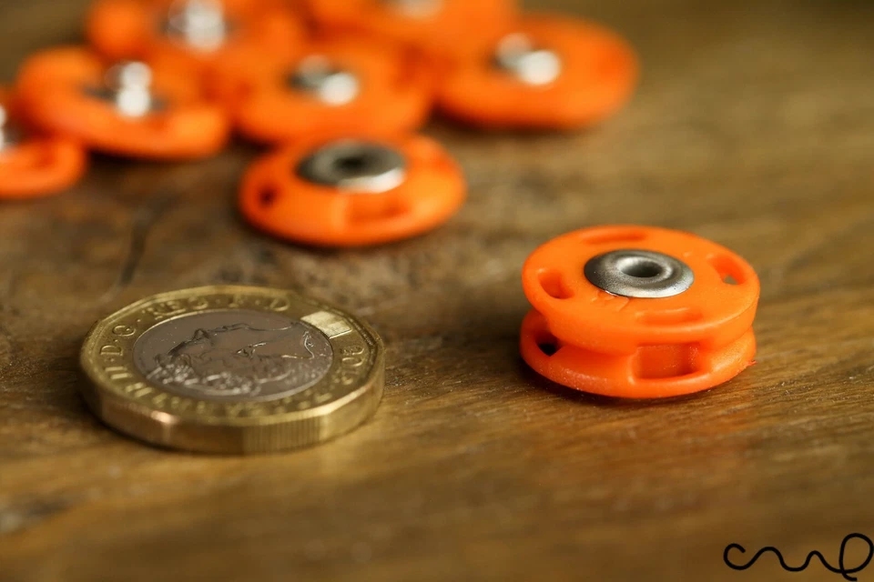 5 Pairs Orange Snap Metal Fastener Popper Press Studs Plastic Sewing Round 18mm - Image 4 of 4