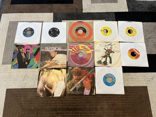 Lot of 13 Classic Rock Stones Elvis ABBA Michael Jackson 45 RPM Vinyl Records 7"