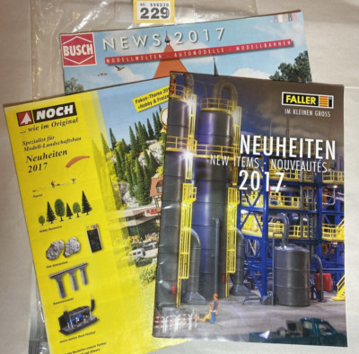 PD229 Busch Noch Faller Eisenbahn Modellkataloge - 2017 - 3 Stück