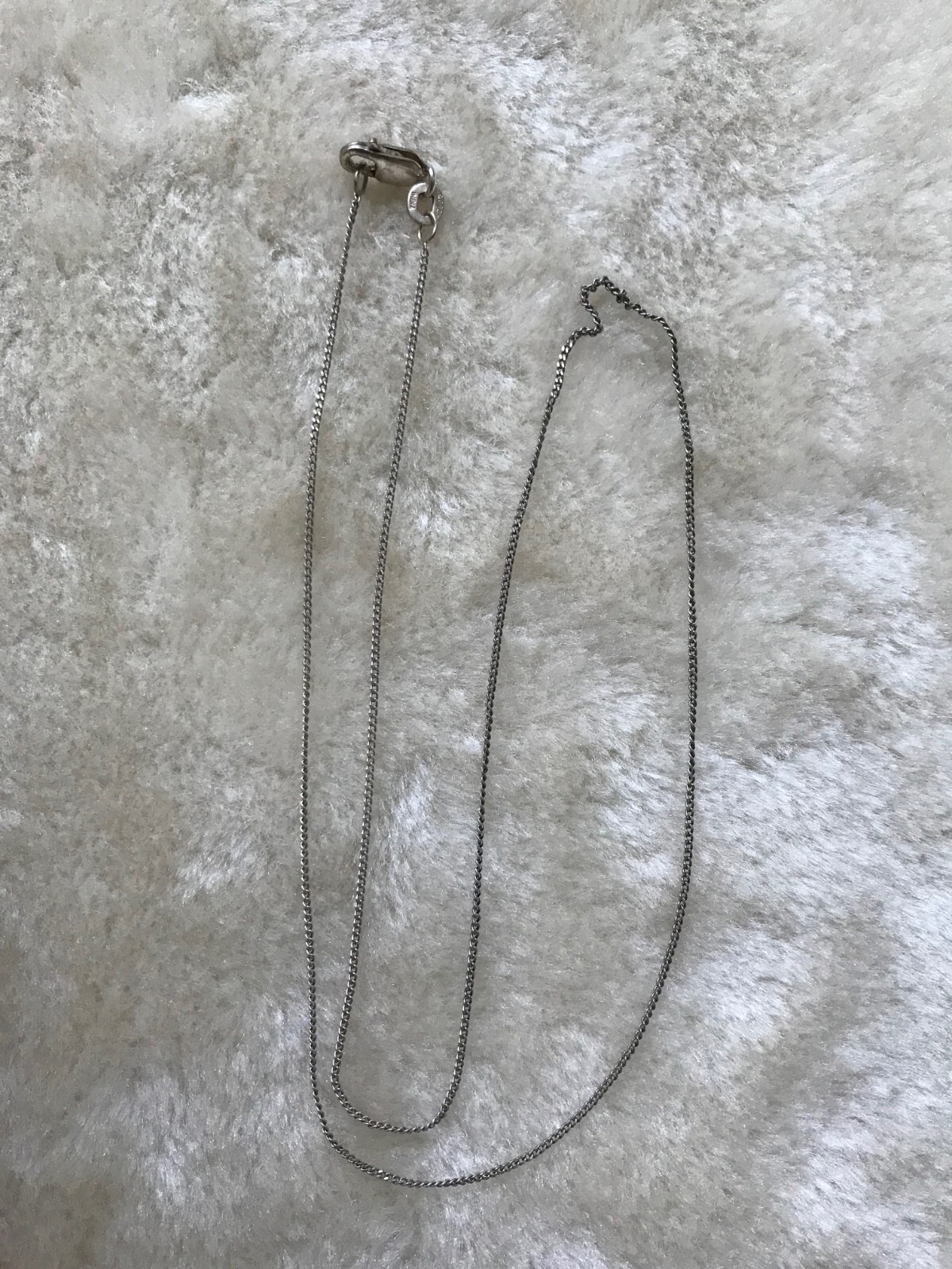 925 Solid Sterling Silver 1mm Thin Cable Chain Ne… - image 1