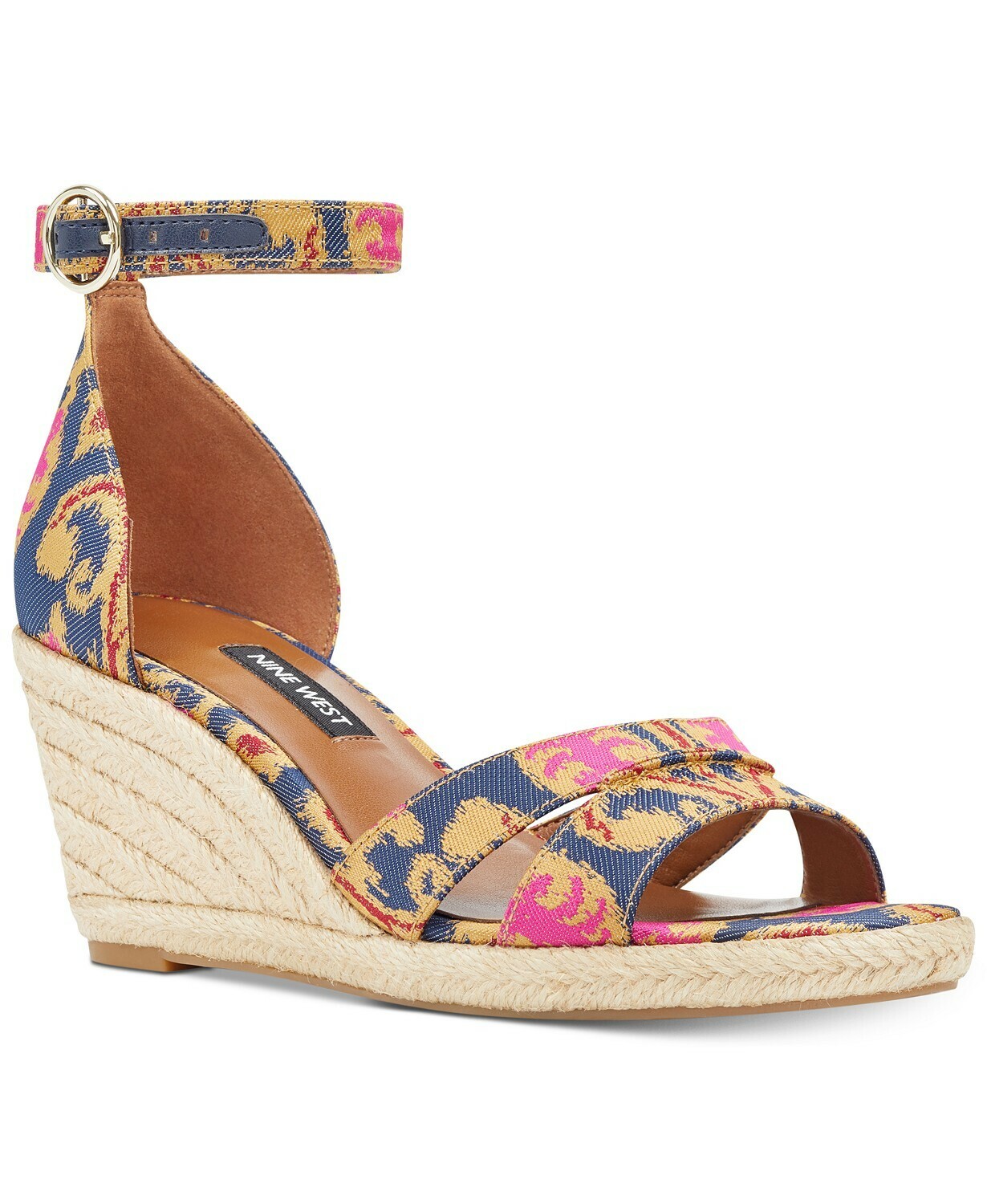 Nine West Womens Jeranna Wedge Sandals, NAVY, Size 6.5 | eBay