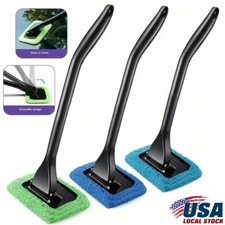 Car Windshield Cleaning Tool with 5PCS Washable and Reusable Microfiber Pads